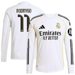 Rodrygo Real Madrid 2025/26 Home Long Sleeve Jersey - White | Adidas sale