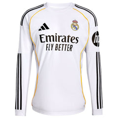 Jude Bellingham Real Madrid 2025/26 Home Replica Long Sleeve Jersey - White | Adidas cheap