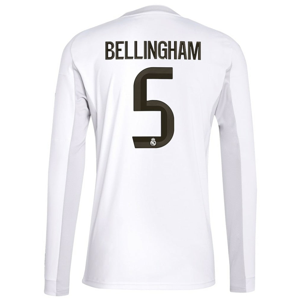 Jude Bellingham Real Madrid 2025/26 Home Replica Long Sleeve Jersey - White | Adidas cheap