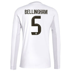 Jude Bellingham Real Madrid 2025/26 Home Replica Long Sleeve Jersey - White | Adidas cheap