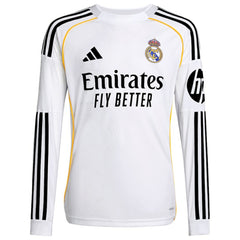 Vini Jr. Real Madrid Youth 2025/26 Home Replica Long Sleeve Jersey - White | Adidas discount