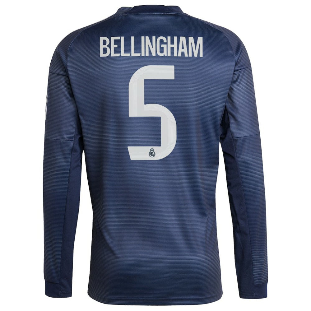 Jude Bellingham Real Madrid 2025/26 Away Long Sleeve Replica Jersey - Blue shop
