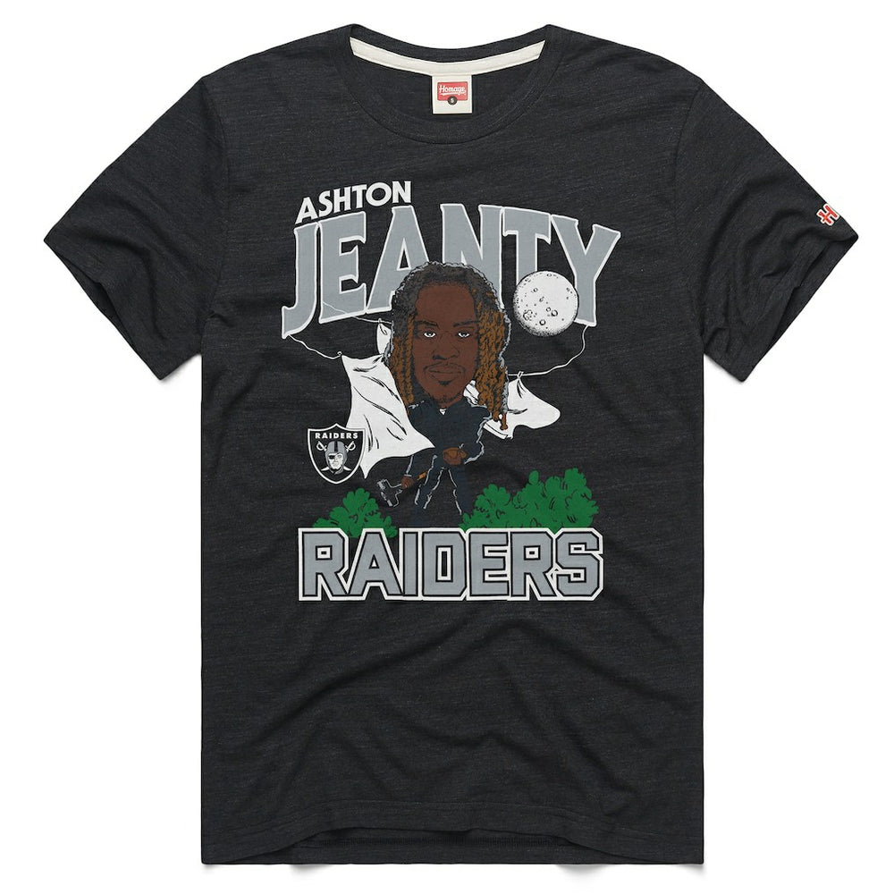 Ashton Jeanty Las Vegas Raiders Homage Unisex Caricature Player Graphic Tri-Blend T-Shirt - Charcoal outlet