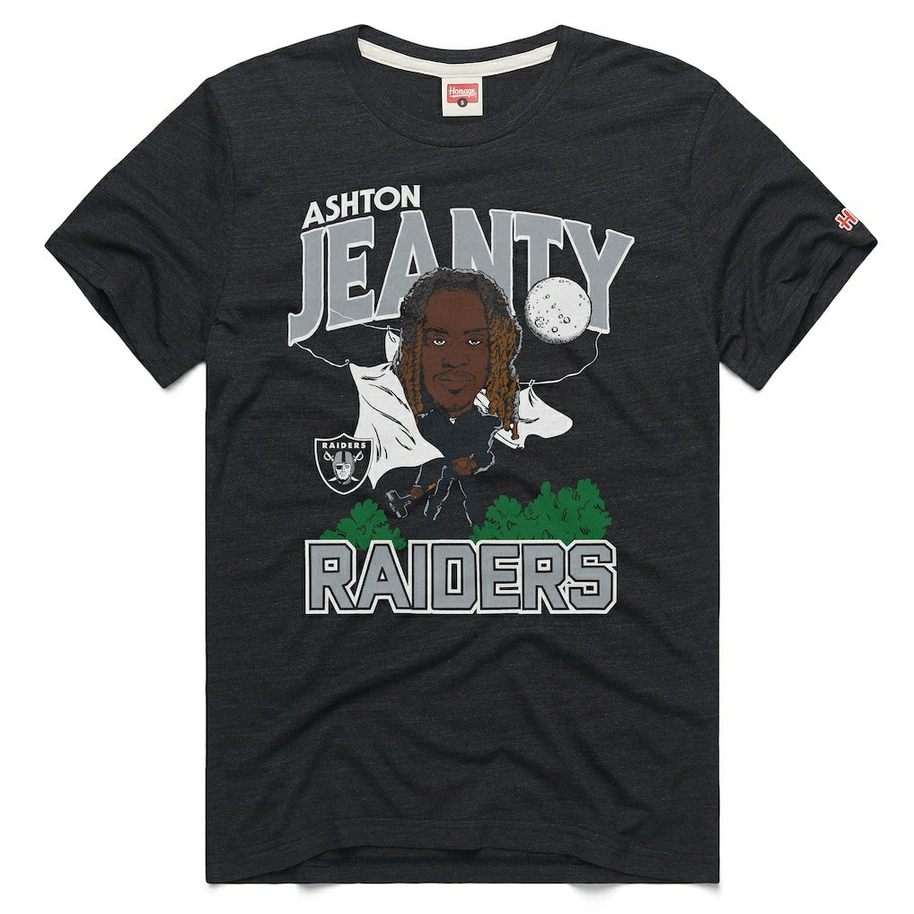 Ashton Jeanty Las Vegas Raiders Homage Unisex Caricature Player Graphic Tri-Blend T-Shirt - Charcoal outlet