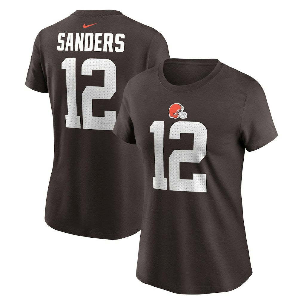 Shedeur Sanders Cleveland Browns Women's 2025 NFL Draft Name & Number T-Shirt - Brown | Nike for sale