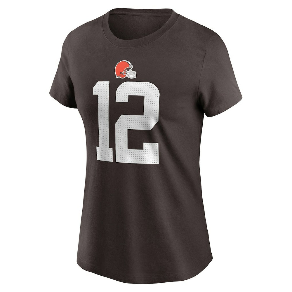 Shedeur Sanders Cleveland Browns Women's 2025 NFL Draft Name & Number T-Shirt - Brown | Nike for sale