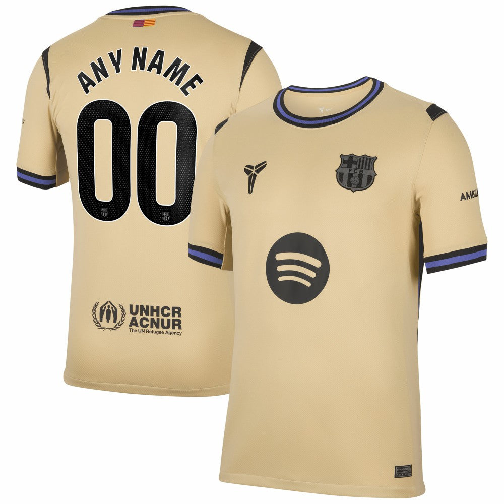 Barcelona 2025/26 Away Stadium Replica Custom Jersey - Gold | Nike outlet