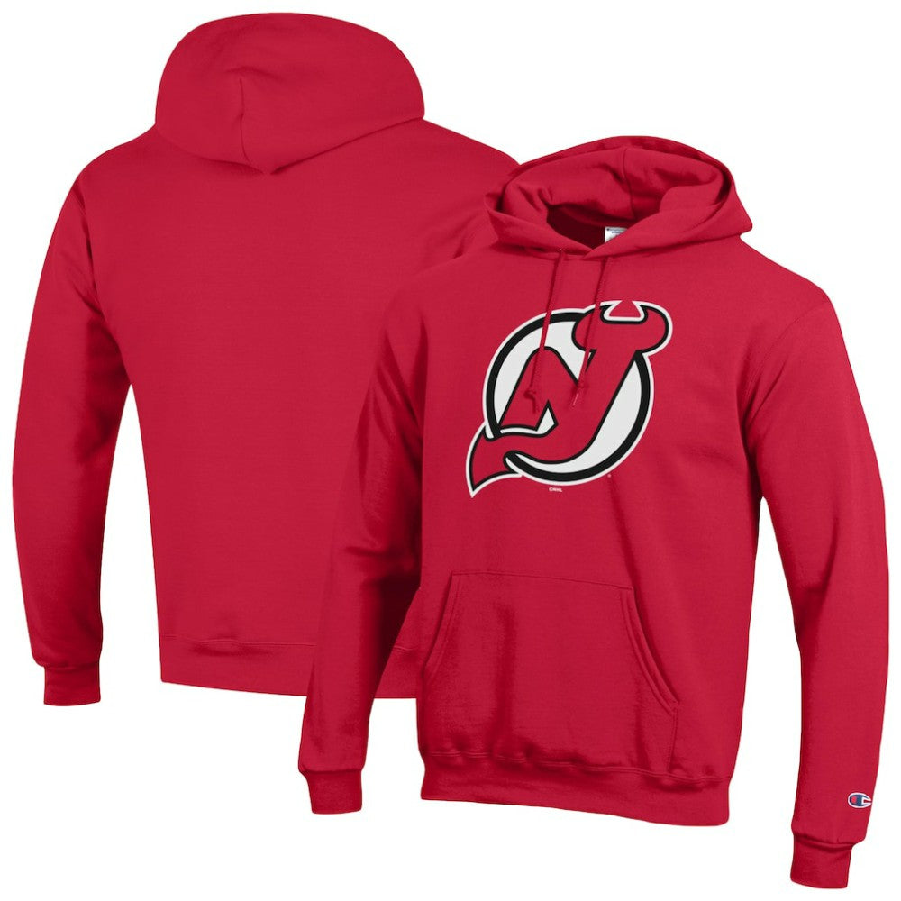 New Jersey Devils Champion Primary Logo 1-Hit Pullover Hoodie Red