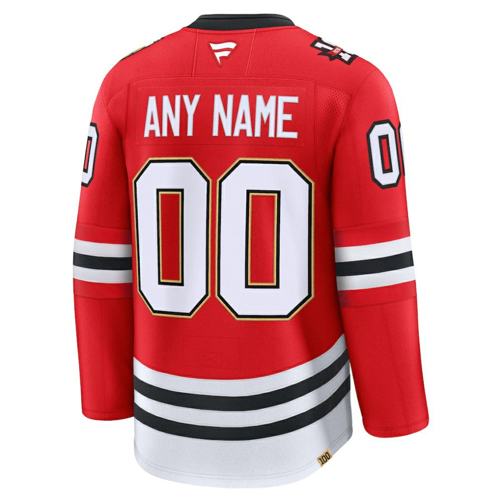 Chicago Blackhawks Fanatics Centennial Premium Custom Jersey Red