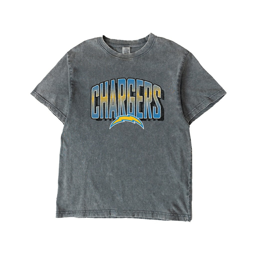 Los Angeles Chargers Gameday Couture Women's Peak Performance Oversized Snow Wash T-Shirt - Gray discount