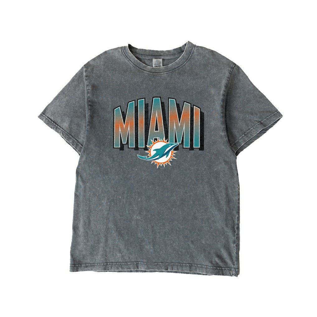 Miami Dolphins Gameday Couture Women's Peak Performance Oversized Snow Wash T-Shirt - Gray discount