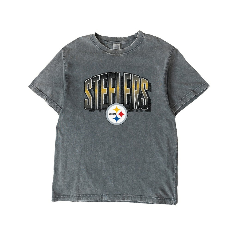 Pittsburgh Steelers Gameday Couture Women's Peak Performance Oversized Snow Wash T-Shirt - Gray for sale