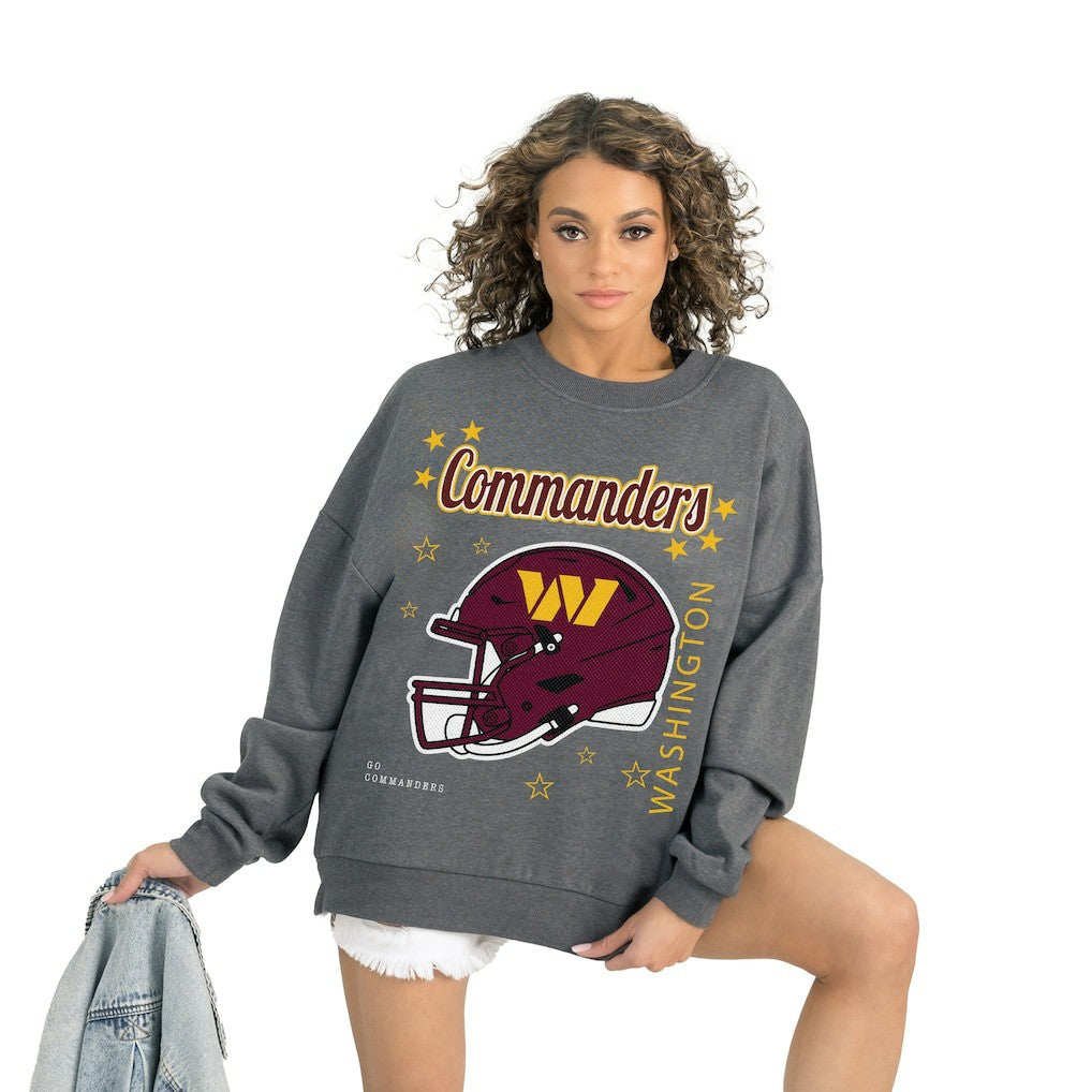 Washington Commanders Gameday Couture Women's Ready to Rumble Premium Fleece Pullover Sweatshirt - Gray for sale