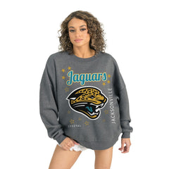 Jacksonville Jaguars Gameday Couture Women's Ready to Rumble Premium Fleece Pullover Sweatshirt - Gray on sale
