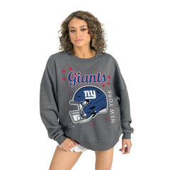 New York Giants Gameday Couture Women's Ready to Rumble Premium Fleece Pullover Sweatshirt - Gray for sale