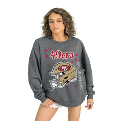 San Francisco 49ers Gameday Couture Women's Ready to Rumble Premium Fleece Pullover Sweatshirt - Gray online