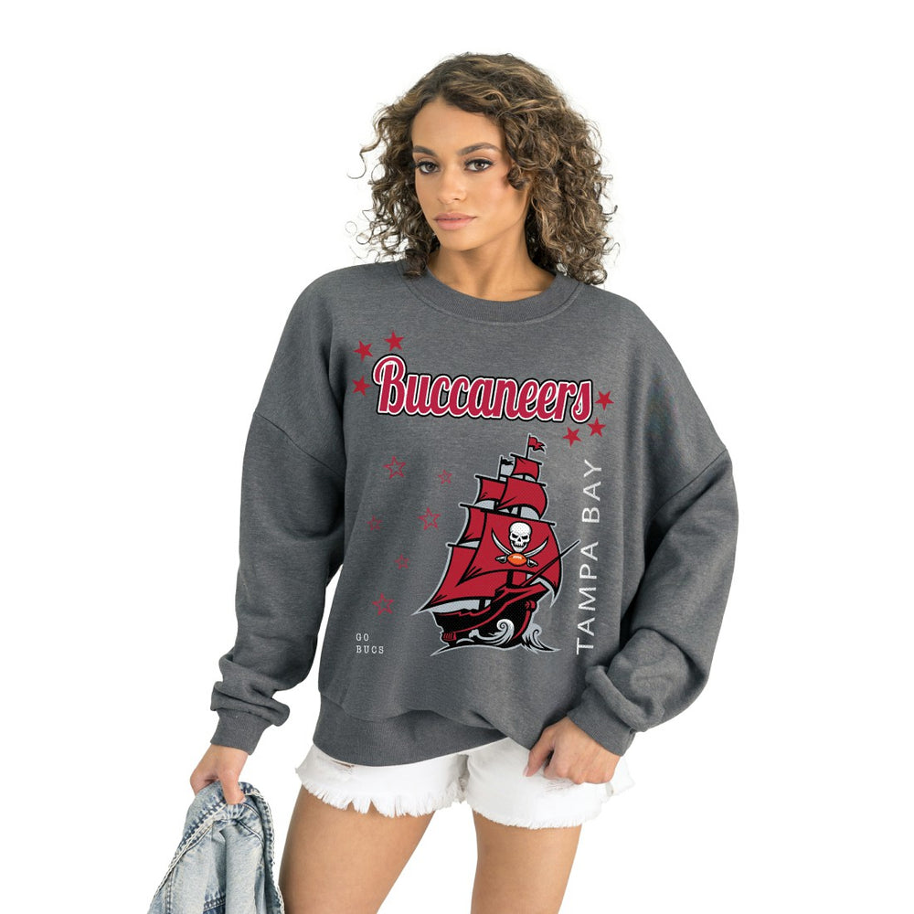 Tampa Bay Buccaneers Gameday Couture Women's Ready to Rumble Premium Fleece Pullover Sweatshirt - Gray discount