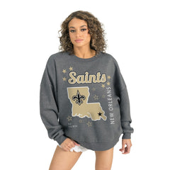 New Orleans Saints Gameday Couture Women's Ready to Rumble Premium Fleece Pullover Sweatshirt - Gray outlet