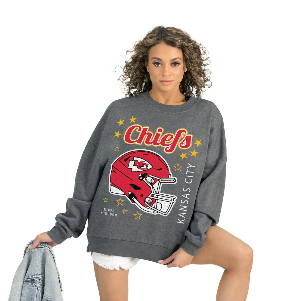 Kansas City Chiefs Gameday Couture Women's Ready to Rumble Premium Fleece Pullover Sweatshirt - Gray outlet