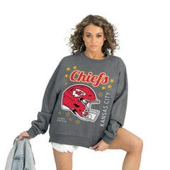 Kansas City Chiefs Gameday Couture Women's Ready to Rumble Premium Fleece Pullover Sweatshirt - Gray outlet
