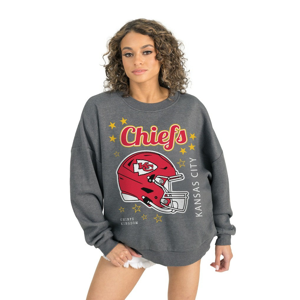 Kansas City Chiefs Gameday Couture Women's Ready to Rumble Premium Fleece Pullover Sweatshirt - Gray outlet