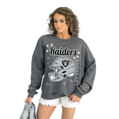 Las Vegas Raiders Gameday Couture Women's Ready to Rumble Premium Fleece Pullover Sweatshirt - Gray on sale