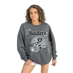 Las Vegas Raiders Gameday Couture Women's Ready to Rumble Premium Fleece Pullover Sweatshirt - Gray on sale