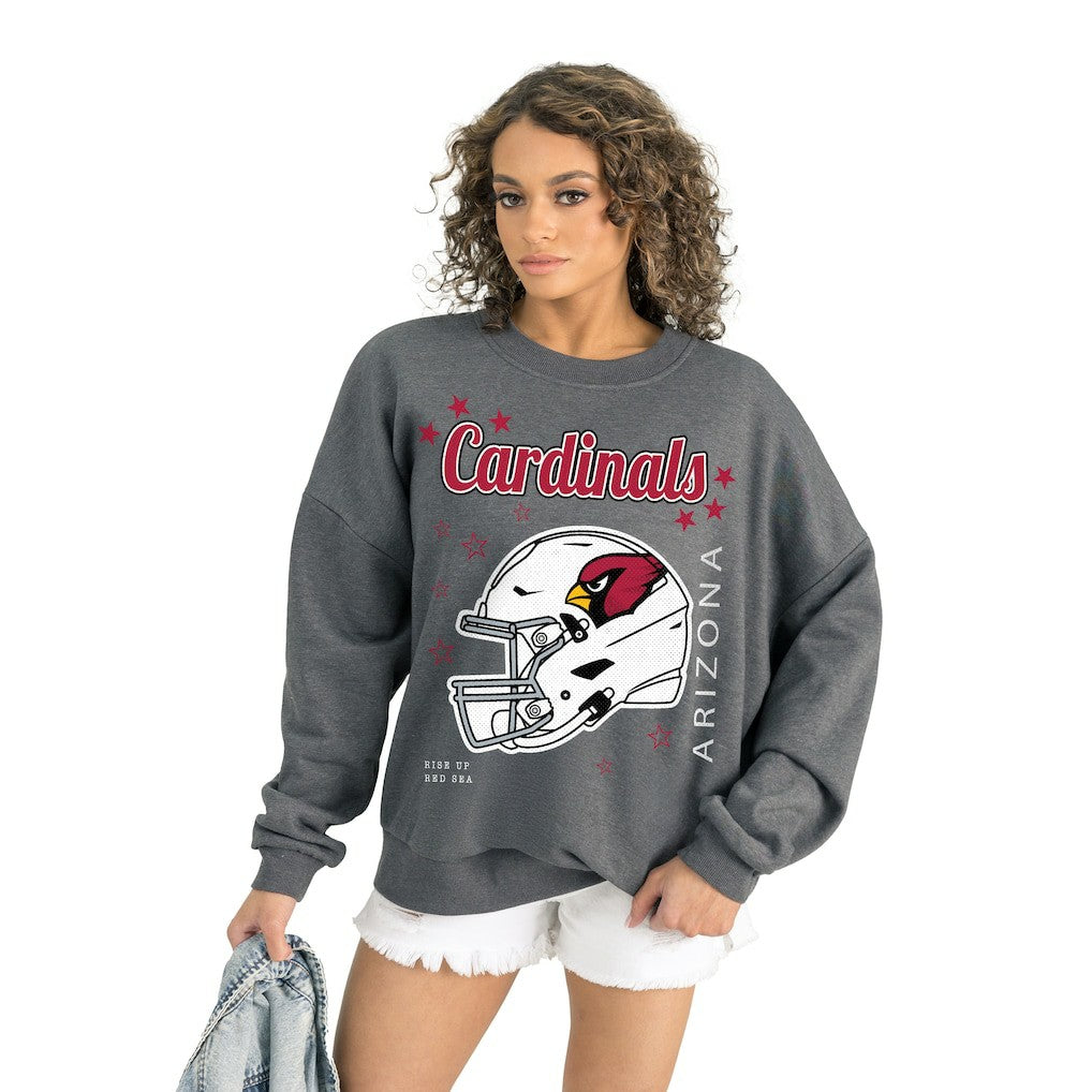 Arizona Cardinals Gameday Couture Women's Ready to Rumble Premium Fleece Pullover Sweatshirt - Gray online