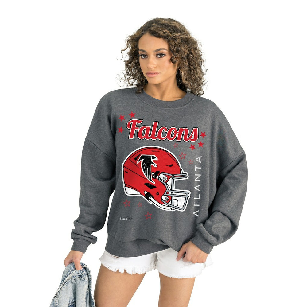 Atlanta Falcons Gameday Couture Women's Ready to Rumble Premium Fleece Pullover Sweatshirt - Gray outlet