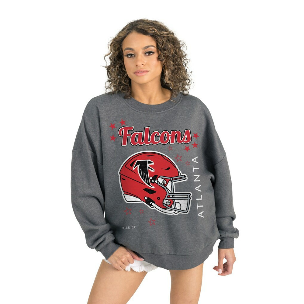 Atlanta Falcons Gameday Couture Women's Ready to Rumble Premium Fleece Pullover Sweatshirt - Gray outlet