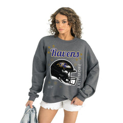 Baltimore Ravens Gameday Couture Women's Ready to Rumble Premium Fleece Pullover Sweatshirt - Gray cheap