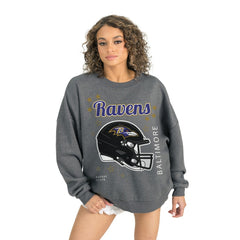 Baltimore Ravens Gameday Couture Women's Ready to Rumble Premium Fleece Pullover Sweatshirt - Gray cheap
