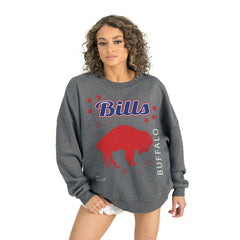 Buffalo Bills Gameday Couture Women's Ready to Rumble Premium Fleece Pullover Sweatshirt - Gray for sale