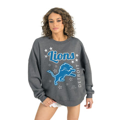 Detroit Lions Gameday Couture Women's Ready to Rumble Premium Fleece Pullover Sweatshirt - Gray sale