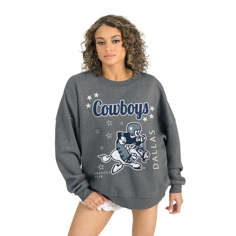 Dallas Cowboys Gameday Couture Women's Ready to Rumble Premium Fleece Pullover Sweatshirt - Gray on sale