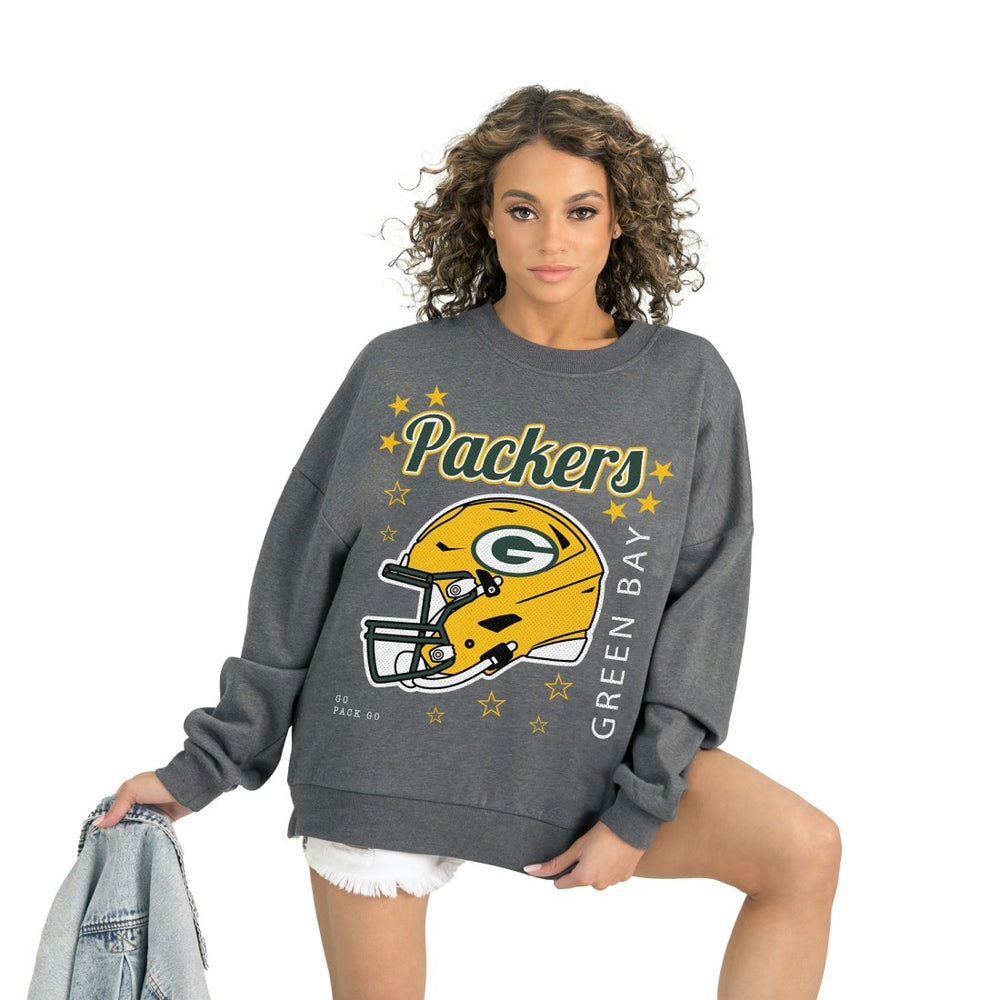 Green Bay Packers Gameday Couture Women's Ready to Rumble Premium Fleece Pullover Sweatshirt - Gray outlet