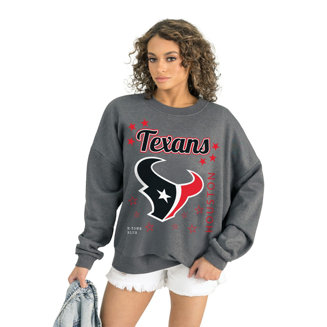 Houston Texans Gameday Couture Women's Ready to Rumble Premium Fleece Pullover Sweatshirt - Gray online