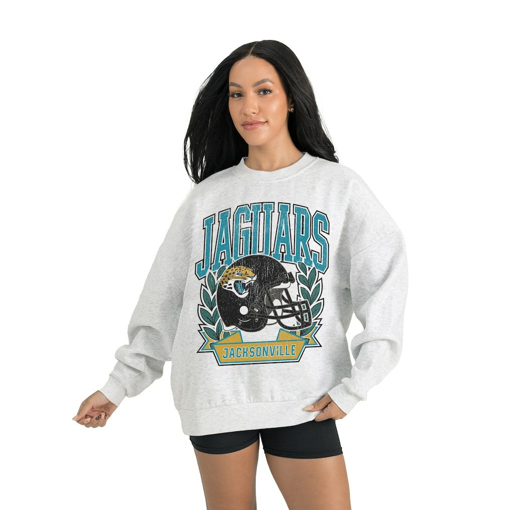 Jacksonville Jaguars Gameday Couture Women's Heritage Premium Fleece Pullover Sweatshirt - Gray cheap