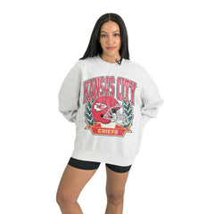 Kansas City Chiefs Gameday Couture Women's Heritage Premium Fleece Pullover Sweatshirt - Gray cheap