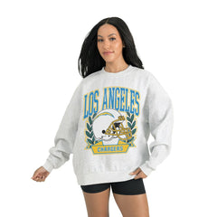 Los Angeles Chargers Gameday Couture Women's Heritage Premium Fleece Pullover Sweatshirt - Gray for sale