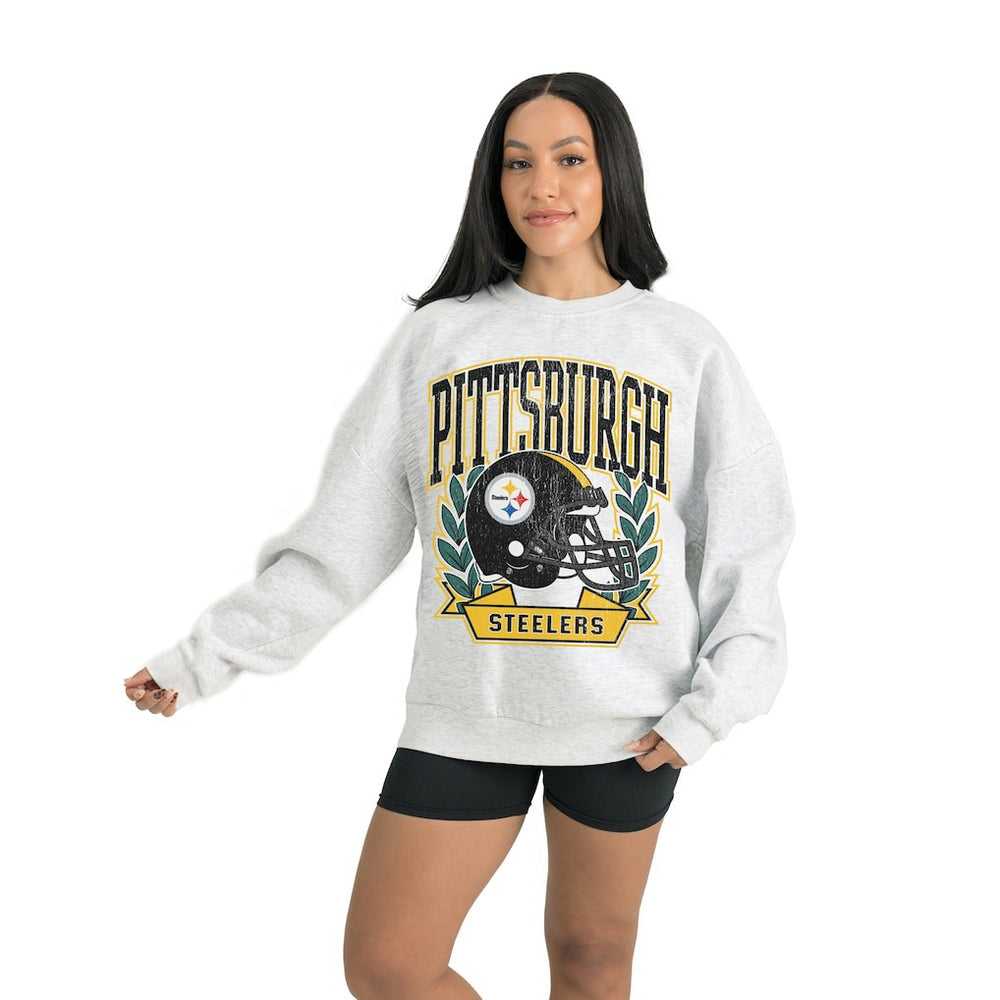 Pittsburgh Steelers Gameday Couture Women's Heritage Premium Fleece Pullover Sweatshirt - Gray online