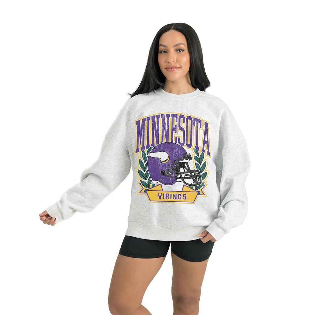 Minnesota Vikings Gameday Couture Women's Heritage Premium Fleece Pullover Sweatshirt - Gray online