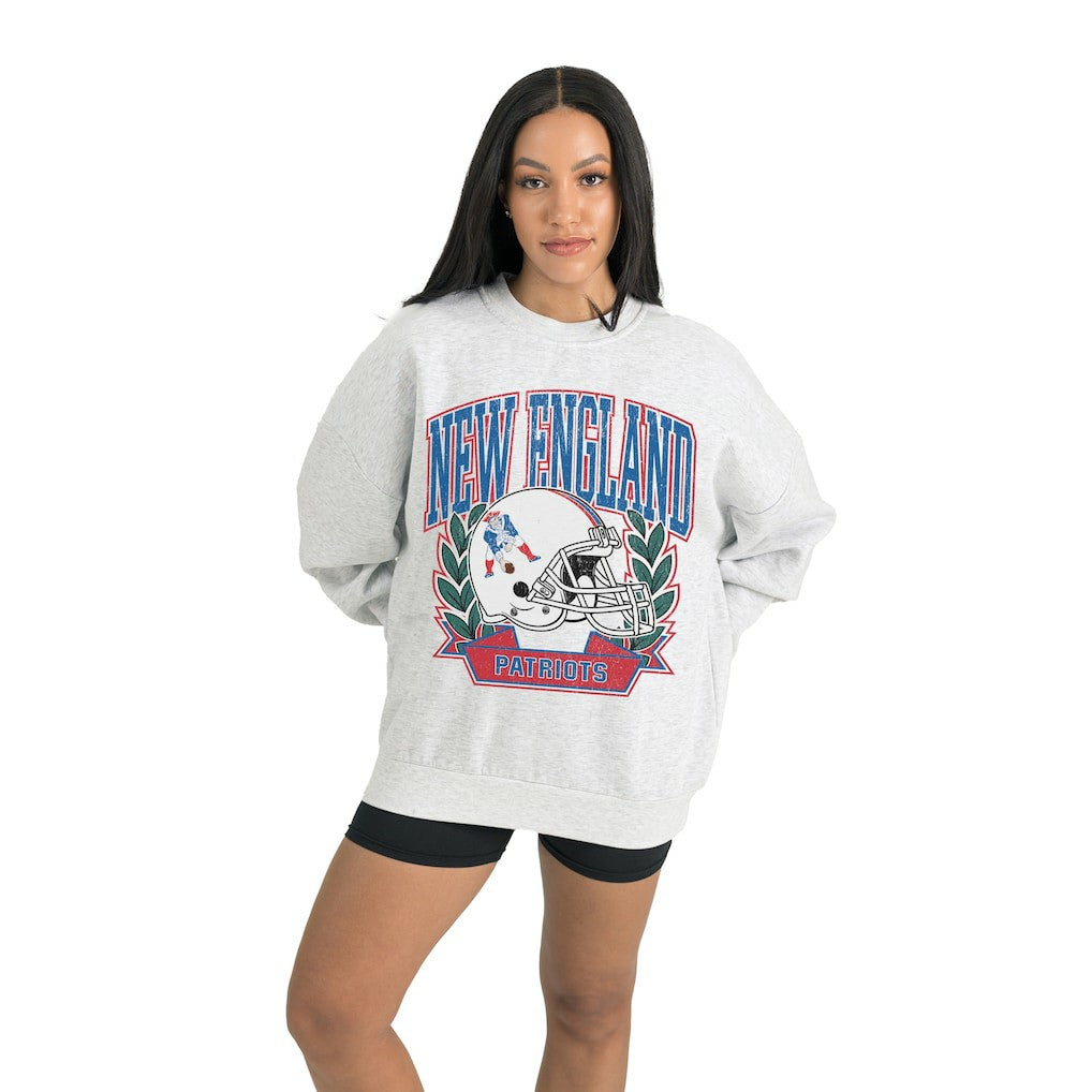 New England Patriots Gameday Couture Women's Heritage Premium Fleece Pullover Sweatshirt - Gray outlet