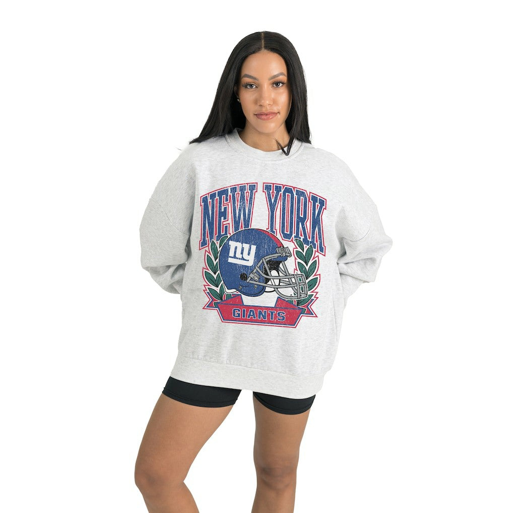 New York Giants Gameday Couture Women's Heritage Premium Fleece Pullover Sweatshirt - Gray discount