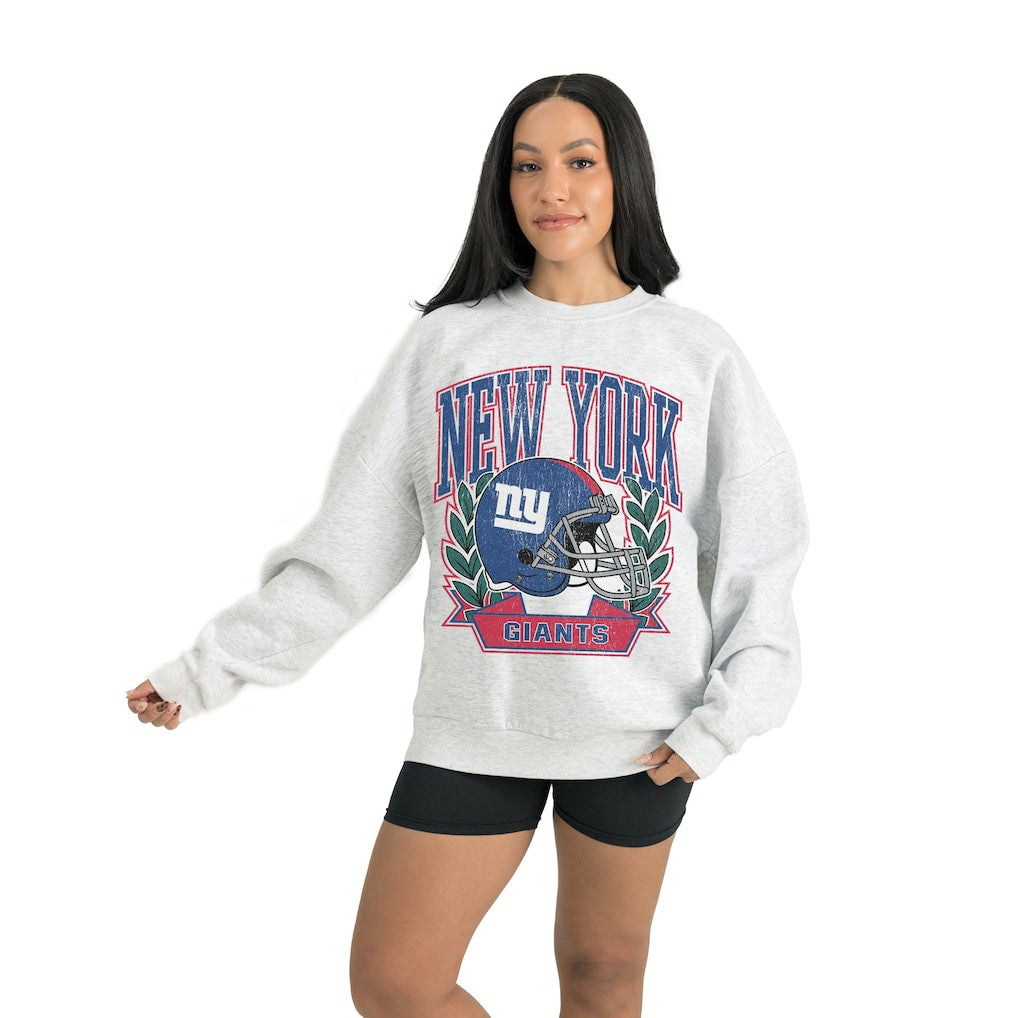 New York Giants Gameday Couture Women's Heritage Premium Fleece Pullover Sweatshirt - Gray discount