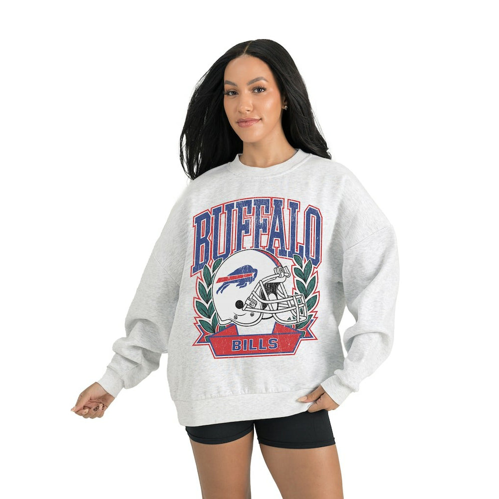 Buffalo Bills Gameday Couture Women's Heritage Premium Fleece Pullover Sweatshirt - Gray cheap