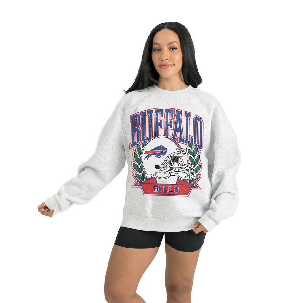 Buffalo Bills Gameday Couture Women's Heritage Premium Fleece Pullover Sweatshirt - Gray cheap