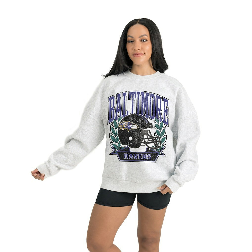 Baltimore Ravens Gameday Couture Women's Heritage Premium Fleece Pullover Sweatshirt - Gray sale