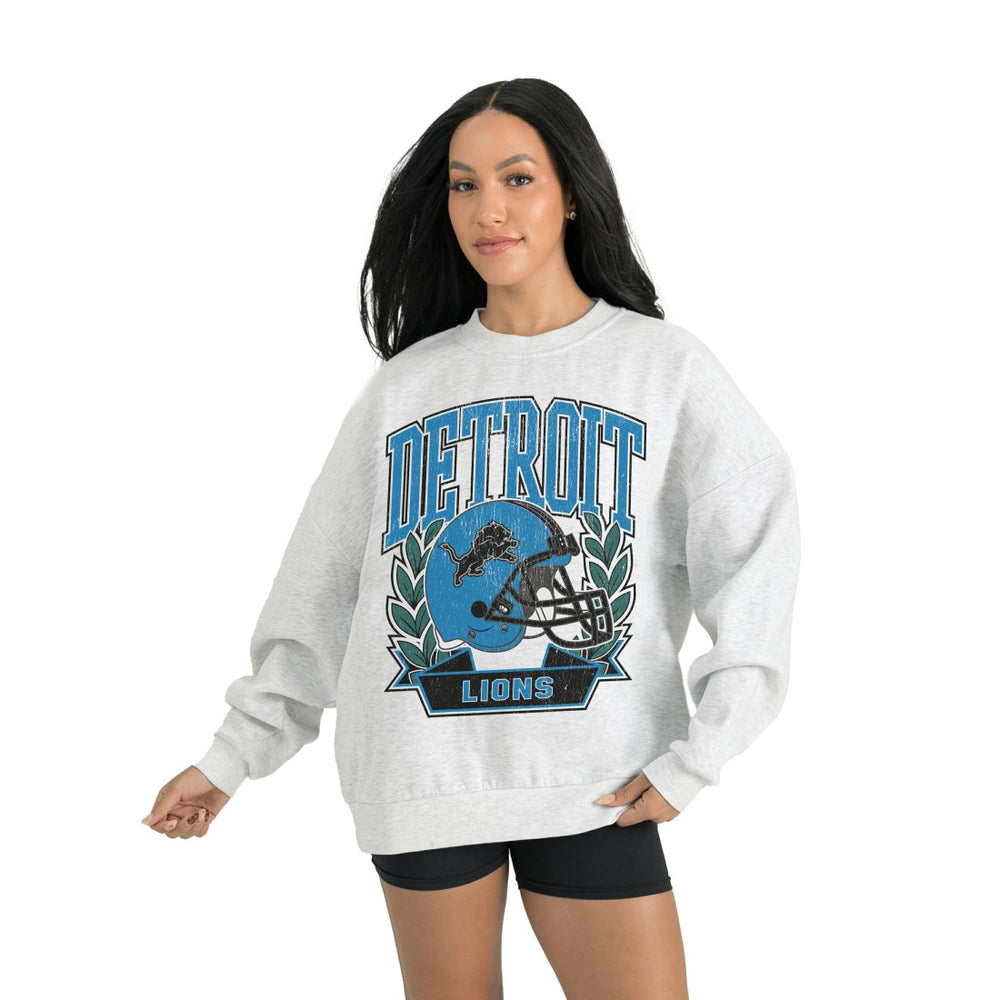 Detroit Lions Gameday Couture Women's Heritage Premium Fleece Pullover Sweatshirt - Gray sale
