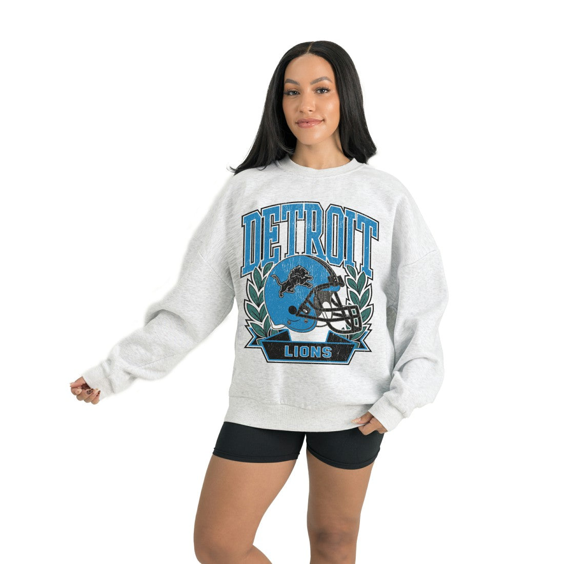Detroit Lions Gameday Couture Women's Heritage Premium Fleece Pullover Sweatshirt - Gray sale
